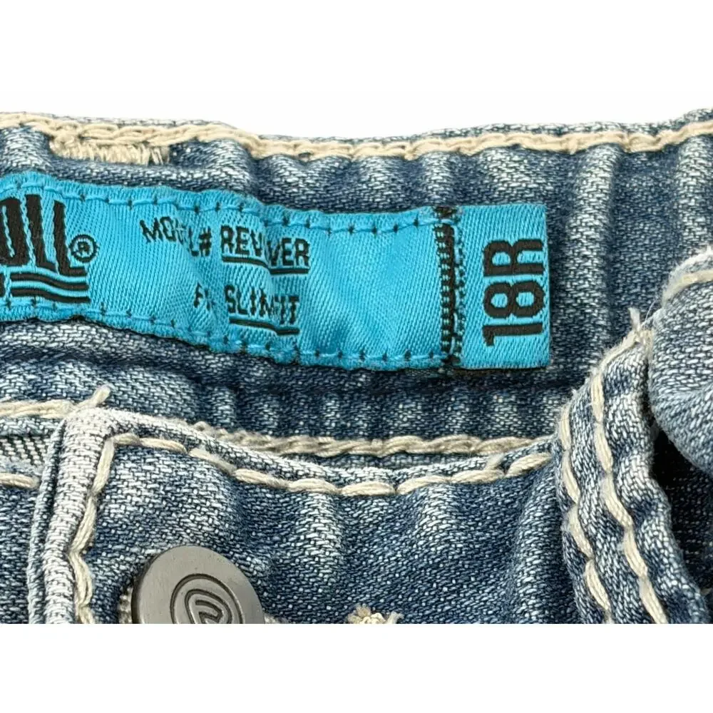 Rock & Roll Denim Revolver Boys Jeans 18R Slim Fit Medium Wash Stretch Western‎